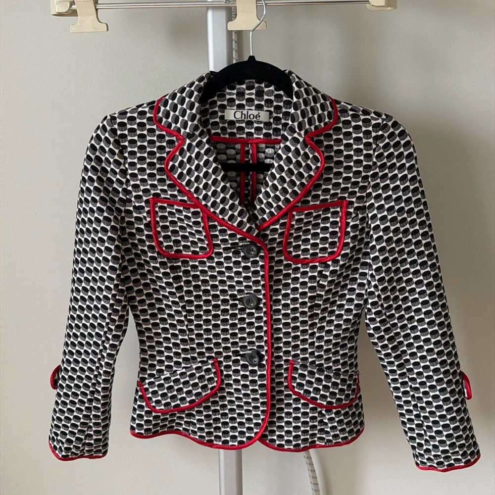 VTG Chloe silk cotton blend blazer, size US 2